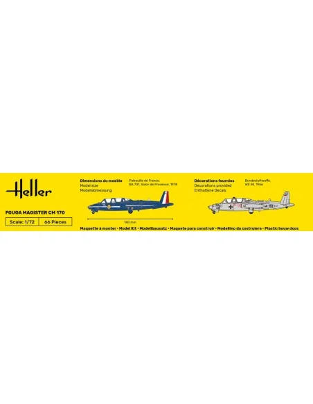 STARTER KIT Fouga Magister CM 170, 1/72 - Heller 56220