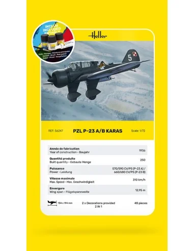 STARTER KIT PZL 23 Karas, 1/72 - Heller 56247