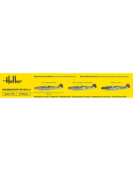 STARTER KIT Messerschmitt Bf 109 K-4, 1/72 - Heller 56229