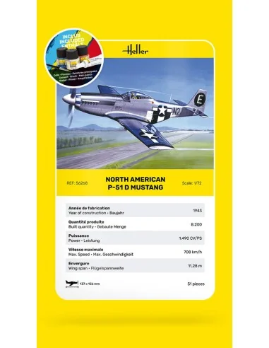 STARTER KIT P-51 Mustang, 1/72 - Heller 56268