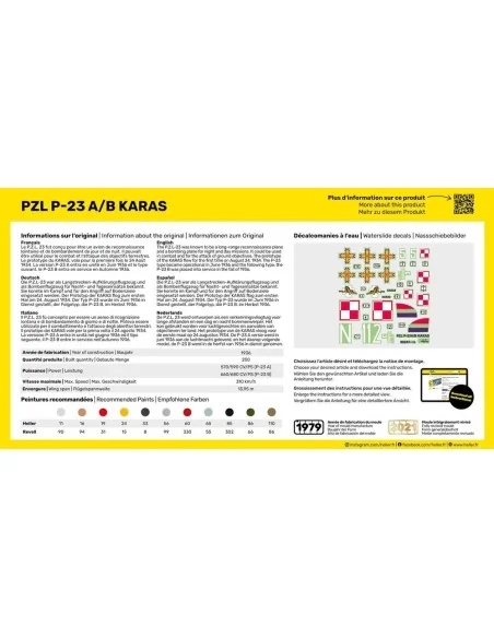 STARTER KIT PZL 23 Karas, 1/72 - Heller 56247