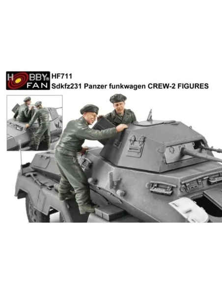 Sdkfz231 Panzer Funkwagen Crew 2 Figuren, 1/35 - Hobby Fan HF711