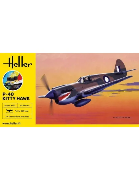 STARTER KIT P-40 Kitty Hawk, 1/72 - Heller 56266
