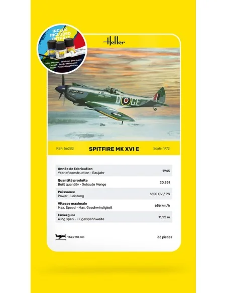 STARTER KIT Spitfire, 1/72 - Heller 56282