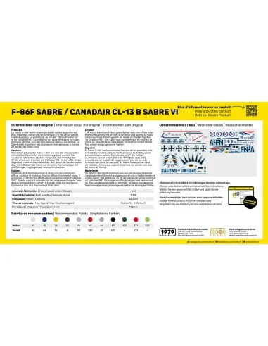 STARTER KIT F-86F Sabre / Canadair CL-13 B Sabre VI, 1/72 - Heller ...