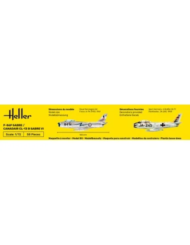 STARTER KIT F-86F Sabre / Canadair CL-13 B Sabre VI, 1/72 - Heller ...