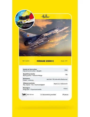 STARTER KIT Mirage 2000 C, 1/72 - Heller 56303