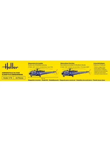 STARTER KIT SA 316 Alouette III Gendarmerie, 1/72 - Heller 56286