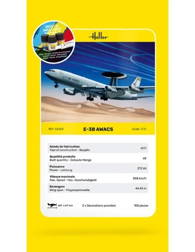 STARTER KIT E-3B Awacs, 1/72 - Heller 56308