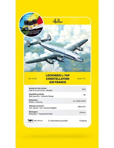 STARTER KIT L-749 Constellation A.F., 1/72 - Heller 56310
