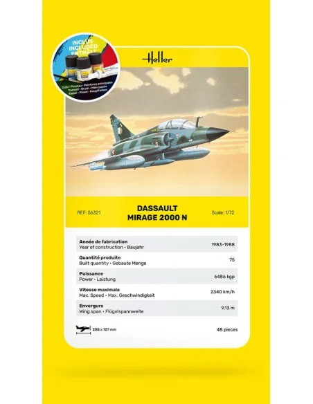 STARTER KIT Mirage 2000 N, 1/72 - Heller 56321
