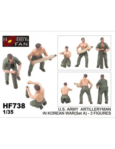 U.S. Army artillery man in Korean war (set A) (3 figures), 1/35 - H...