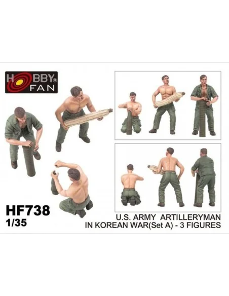 U.S. Army artillery man in Korean war (set A) (3 figures), 1/35 - H...