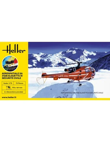 STARTER KIT Alouette III Sécurité Civile, 1/72 - Heller 56289