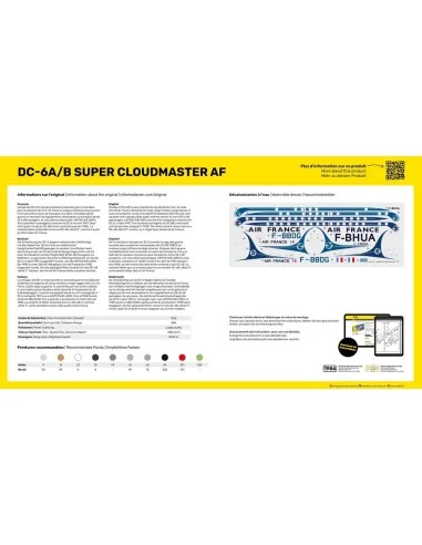 STARTER KIT DC6 Super Cloudmaster AF, 1/72 - Heller 56315