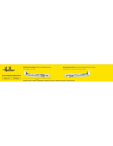 STARTER KIT DC6 Super Cloudmaster AF, 1/72 - Heller 56315