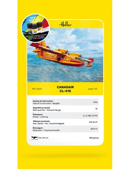 STARTER KIT Canadair CL-415, 1/72 - Heller 56370