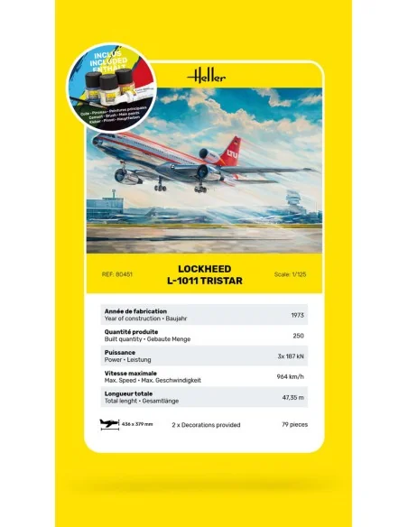 STARTER KIT Lockheed L-1011 Tristar, 1/125 - Heller 56451