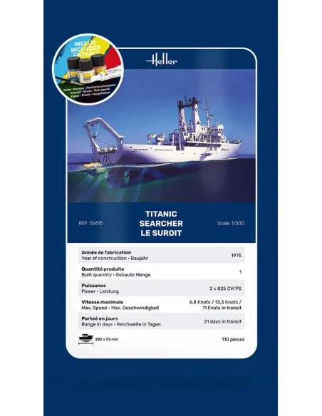 STARTER KIT Titanic Searcher "Le Suroit", 1/200 - Heller 56615