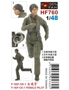 F-16/F-CK-1 FEMALE PILOT-1 Figure, 1/48 - Hobby Fan HF760