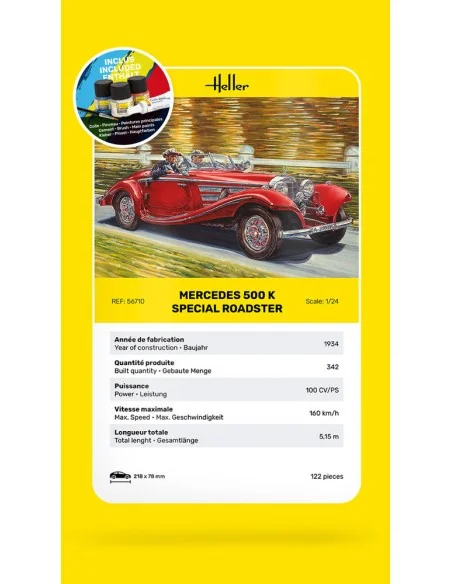 STARTER KIT 500 K Special Roadster, 1/24 - Heller 56710