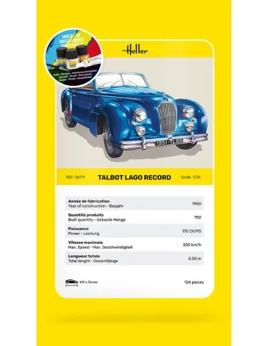 STARTER KIT Talbot Lago Record, 1/24 - Heller 56711