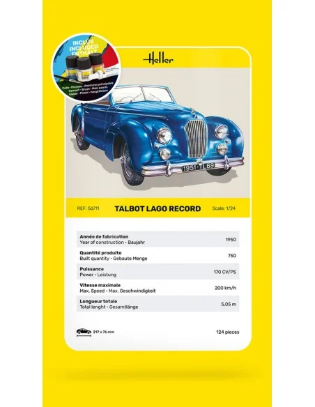 STARTER KIT Talbot Lago Record, 1/24 - Heller 56711