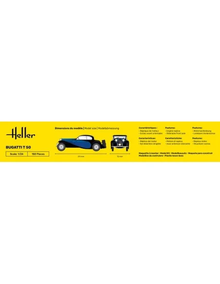 STARTER KIT Bugatti T 50, 1/24 - Heller 56706