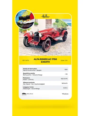 STARTER KIT Alfa Romeo 6C 1750 Zagato, 1/24 - Heller 56715