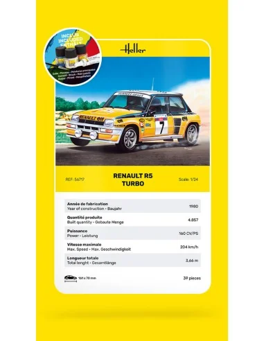 STARTER KIT Renault R5 Turbo, 1/24 - Heller 56717