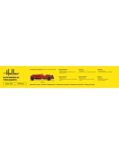 STARTER KIT Alfa Romeo 6C 1750 Zagato, 1/24 - Heller 56715