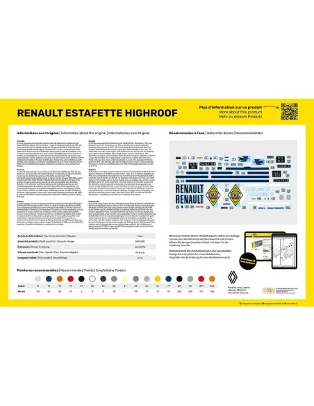 STARTER KIT Renault Estafette Highroof, 1/24 - Heller 56740
