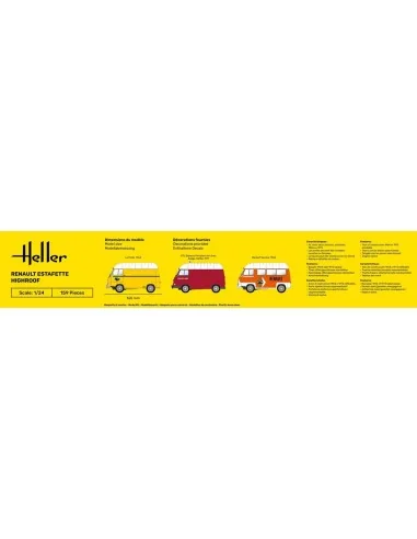 STARTER KIT Renault Estafette Highroof, 1/24 - Heller 56740