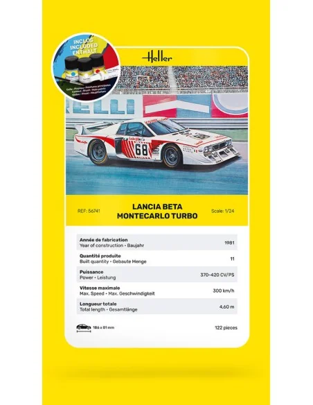 STARTER KIT Lancia Beta Montecarlo Turbo, 1/24 - Heller 56741
