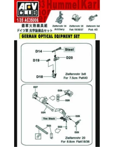 GERMAN OPTICAL SET, 1/35 - AFV-Club AC35006