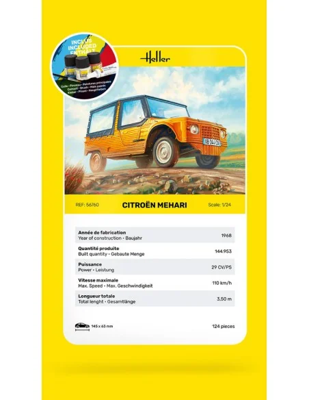 STARTER KIT Citroen Mehari, 1/24 - Heller 56760