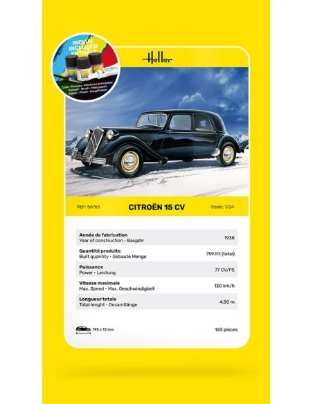 STARTER KIT Citroen 15 CV, 1/24 - Heller 56763