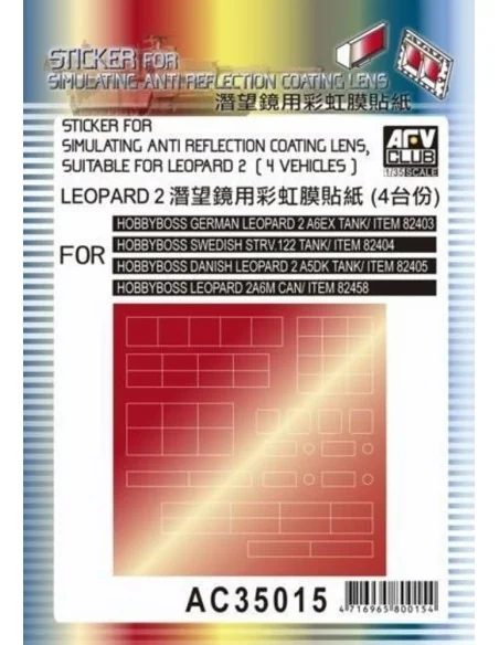 Sticker anti reflection for Leopard, 1/35 - AFV-Club AC35015