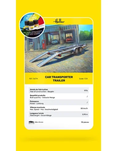 STARTER KIT Car Transporter Trailer, 1/24 - Heller 56774