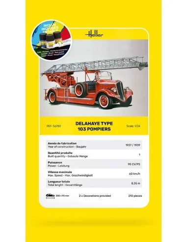 STARTER KIT Delahaye Type 103 Pompiers, 1/24 - Heller 56780