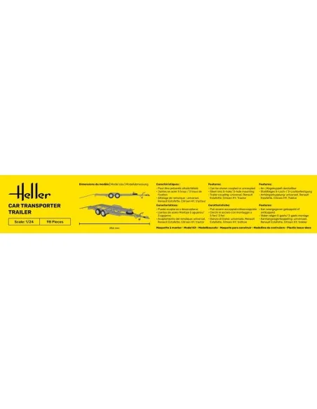 STARTER KIT Car Transporter Trailer, 1/24 - Heller 56774