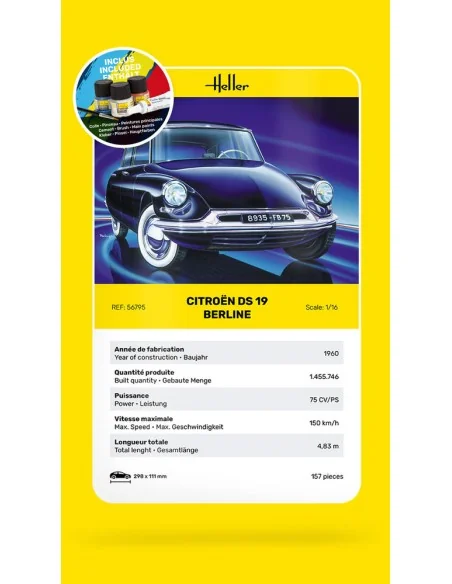 STARTER KIT Citroen DS 19, 1/16 - Heller 56795
