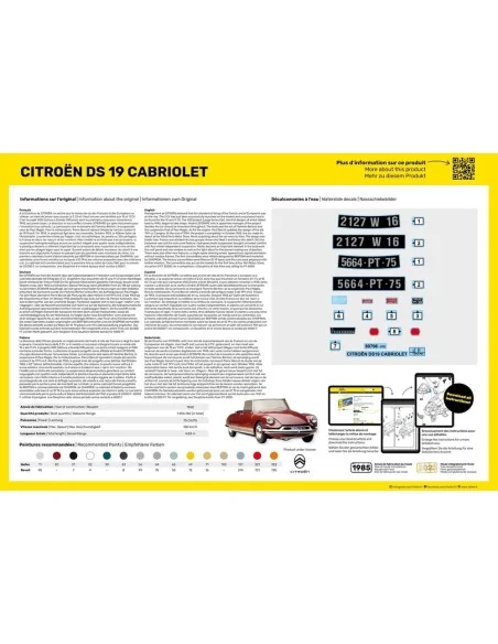 STARTER KIT Citroen DS 19 Cabriolet, 1/16 - Heller 56796