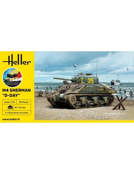 STARTER KIT M4 Sherman D-Day, 1/72 - Heller 56892