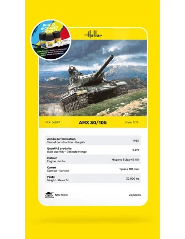 STARTER KIT AMX 30/105, 1/72 - Heller 56899