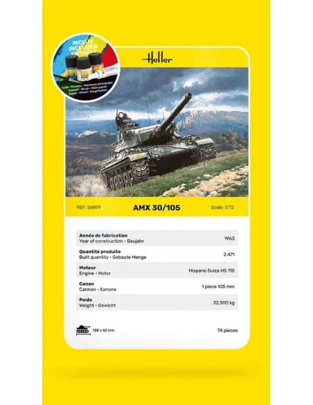 STARTER KIT AMX 30/105, 1/72 - Heller 56899