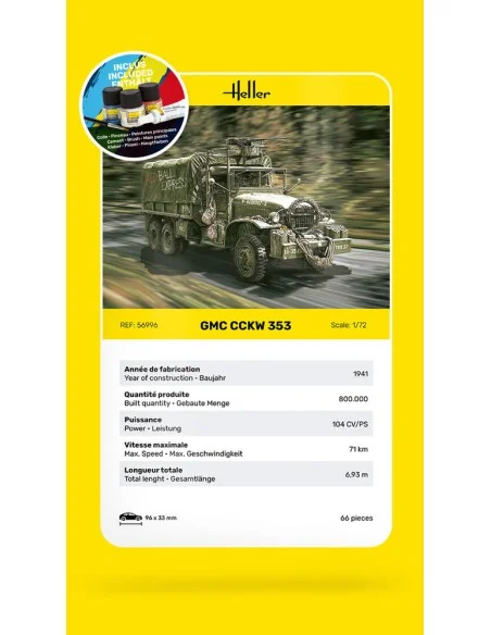 STARTER KIT GMC CCKW 353, 1/72 - Heller 56996