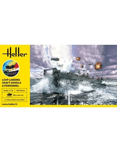 STARTER KIT LCVP Landing Craft Vehicle & Personnel, 1/72 - Heller 5...