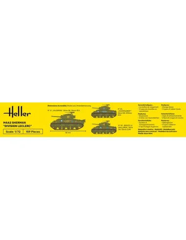 STARTER KIT M4A2 Sherman "Division Leclerc", 1/72 - Heller 56894
