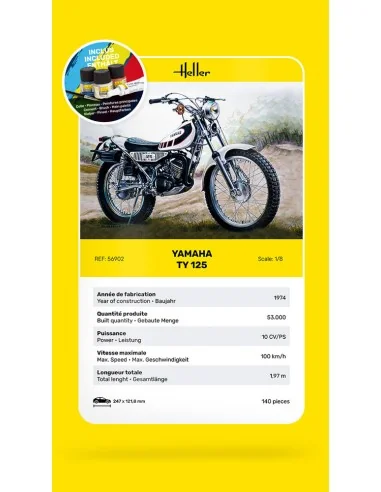 STARTER KIT Yamaha TY 125, 1/8 - Heller 56902